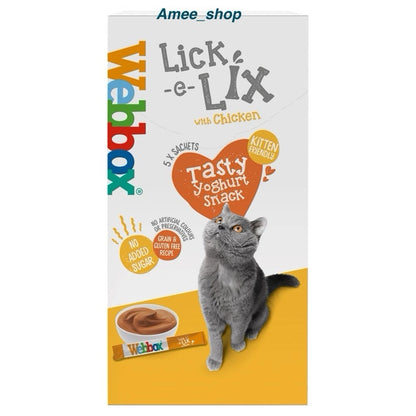 Webbox Lick e Lix Cat Delight Tasty Yoghurt Cat Treat - Chicken 10 x (5 x 15g)