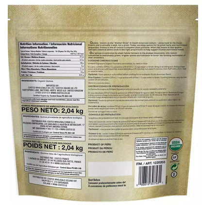 Kirkland Signature Organic Gluten Free Versatile Grain Quinoa Kosher Pack 2.04kg