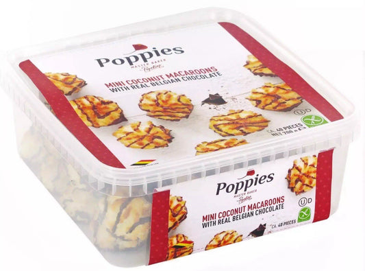 Poppies Master Baker Mini Coconut Macaroons With Real Belgian Chocolate Pack700g