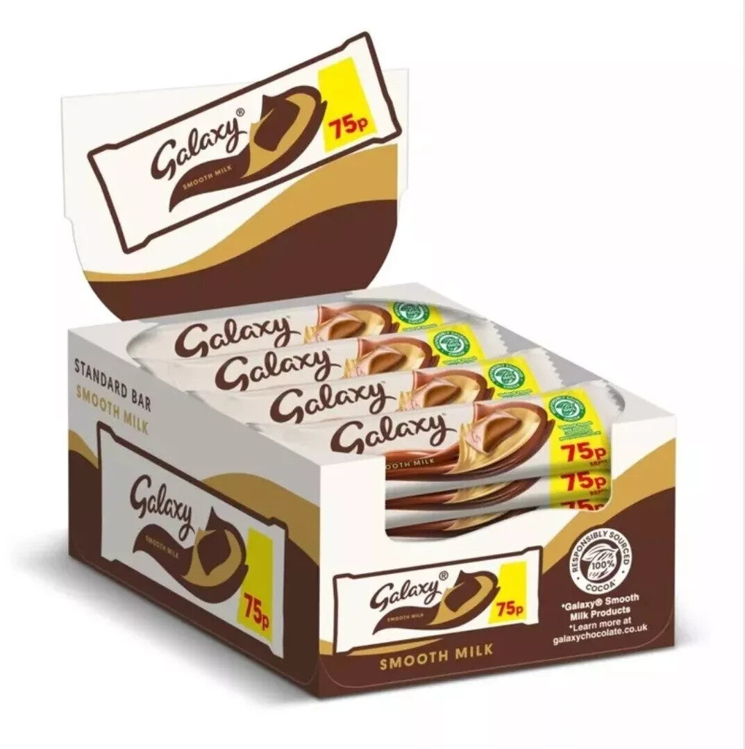 24 x Galaxy Smooth Milk Chocolate Bar 42g Bars Price marked 75p