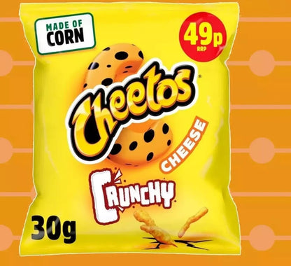 Full Box of 30 Cheetos Crunchy Cheese Snacks 30g Bags ONLY