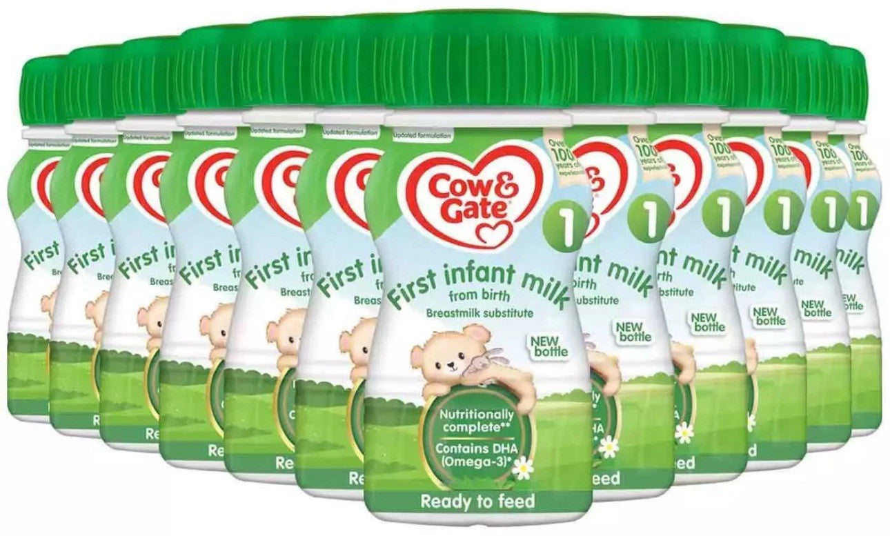 Cow & Gate First Infant Milk Stage 1 Ready Made Baby Formula 12 x 200ml pack