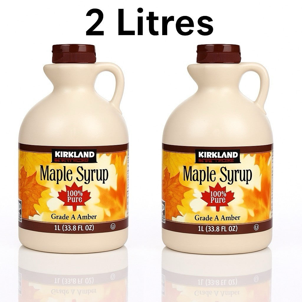 2 x 1 Litre 100% PURE Maple Syrup Grade A Amber No Additives Product Of Canada