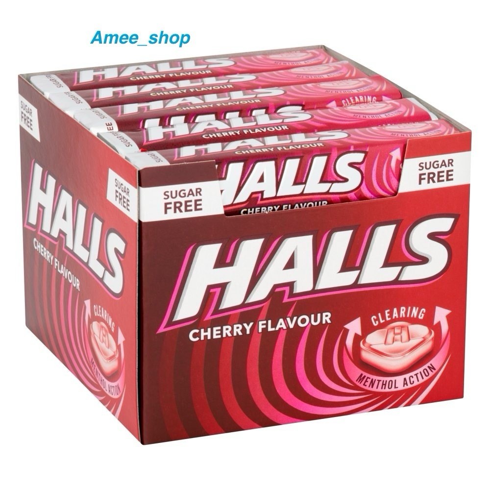 Halls Cherry Menthol Sweets 20 Packs Cherry Sugar Free