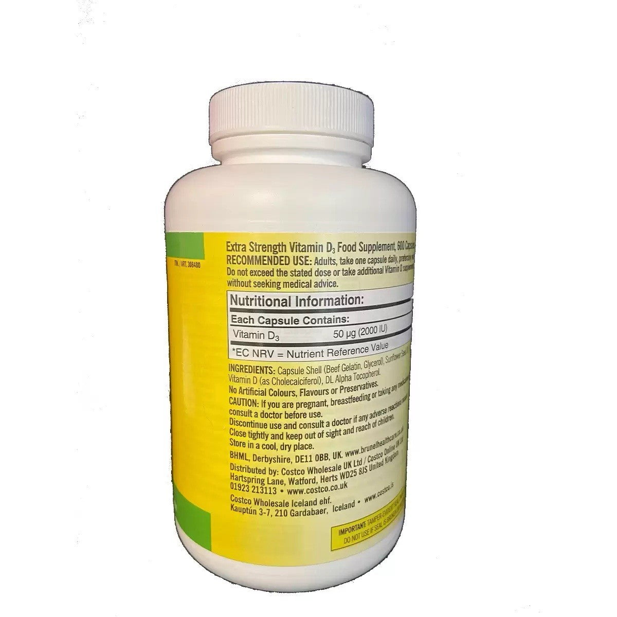 Kirkland Vitamin D3 Supplement 2 x 600 tablets Supports Immune, Bone