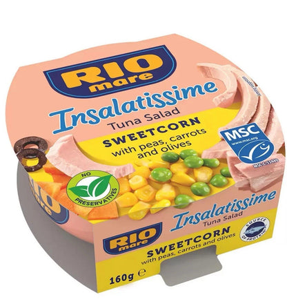 Rio Mare Insalatissime Sweetcorn & Tuna Salad Tasty Ready Eat Fish Pack 4 x 160g