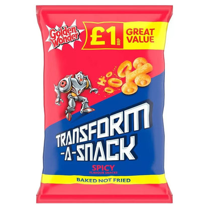Full Box of 18 Golden Wonder TransForm-A-Snack Spicy 56g £1 Bags Crisps