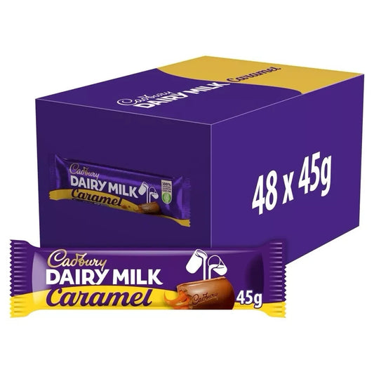 Cadbury Dairy Milk Caramel Chocolate Bar 45g x 48 Full Box Bars ~Best one