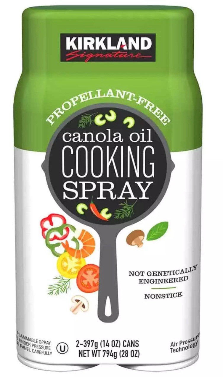Kirkland Signature Canola Oil Cooking Spray Nonstick Propellant Free Pack 2x397g