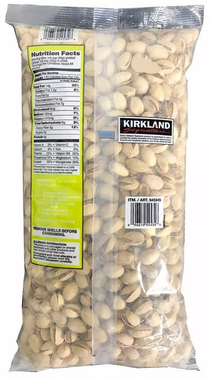 Kirkland Signature Premium Tasty Roasted Salted Open Pistachios Nuts Pack 1.36kg