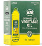 KTC Vegetable Oil Extended Life Frying Baking Salad Cooking Bottles Pack 6 x 1L