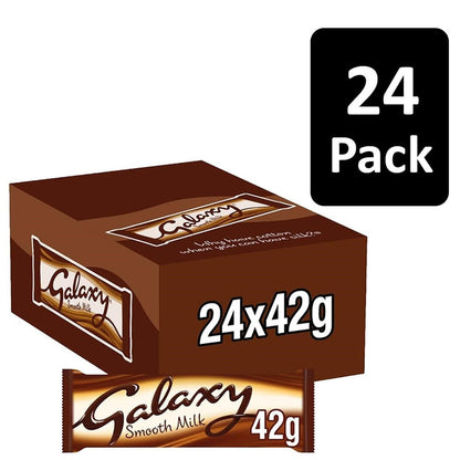 24 x Galaxy Smooth Milk Chocolate Bar 42g Bars Price marked 75p