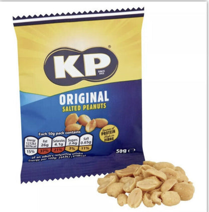 KP Nuts Salted Peanuts 21 x 50g Pub Card Pack Savoury Snacks