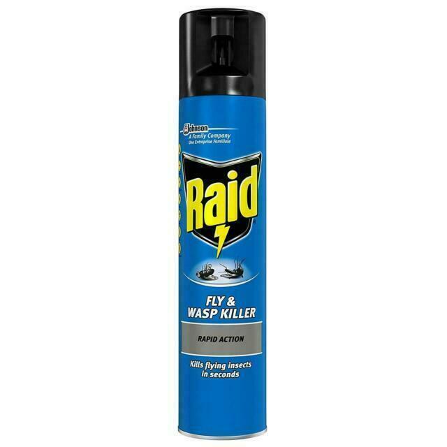 Raid Fly & Wasp Killer Rapid Action Spray 300ml X6 white lid FAST FREE SHIPPING