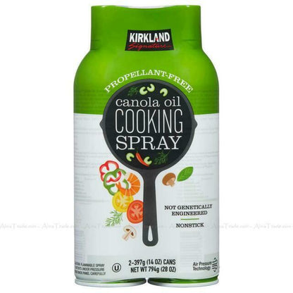 Kirkland Signature Canola Oil Cooking Spray Nonstick Propellant Free Pack 2x397g