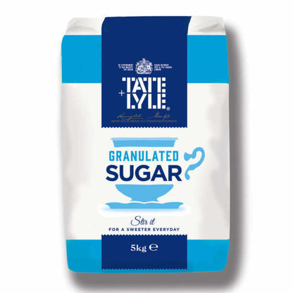 Tate and Lyle Granulated Pure Cane Tea Coffee White Sugar Big Large Bag Pack 5Kg
